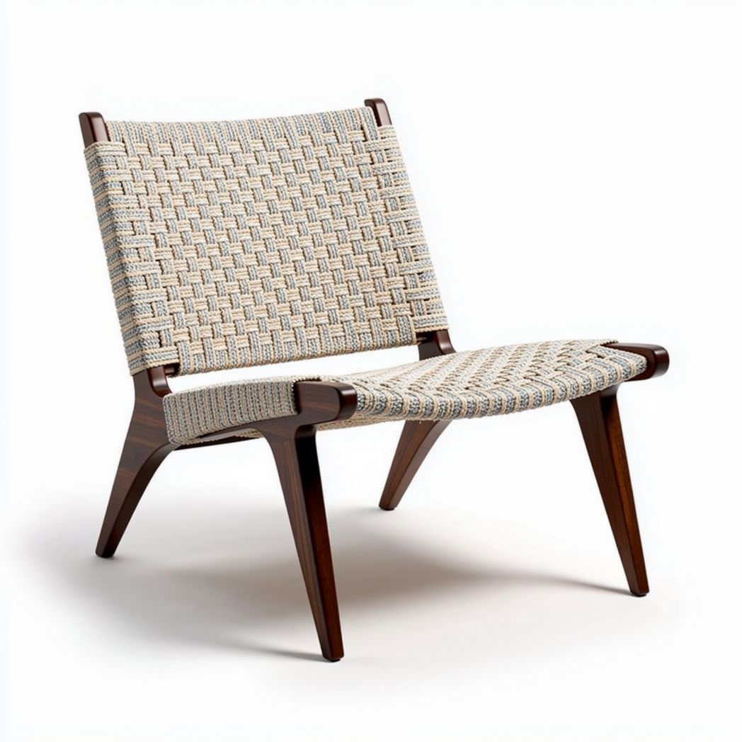 Chaise de jardin en fibre tissée pour extérieur - 65 x 70 x 80