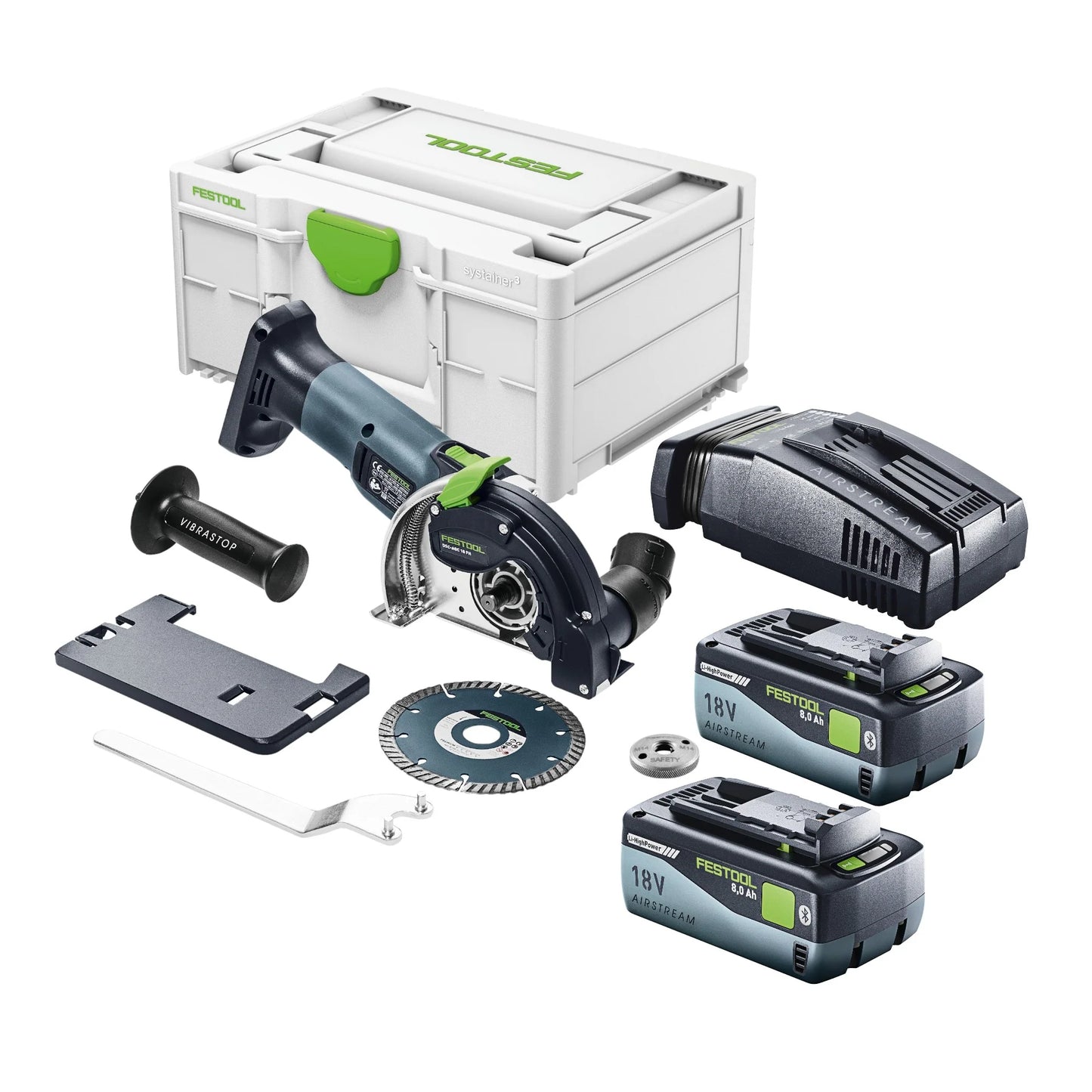 Festool DSC-AGC 18-125 FH EB-Basic Système de tronçonnage à main libre sans fil 18 V 125 mm Brushless + 2x batterie 8,0 Ah + chargeur rapide + Systainer(défaut)