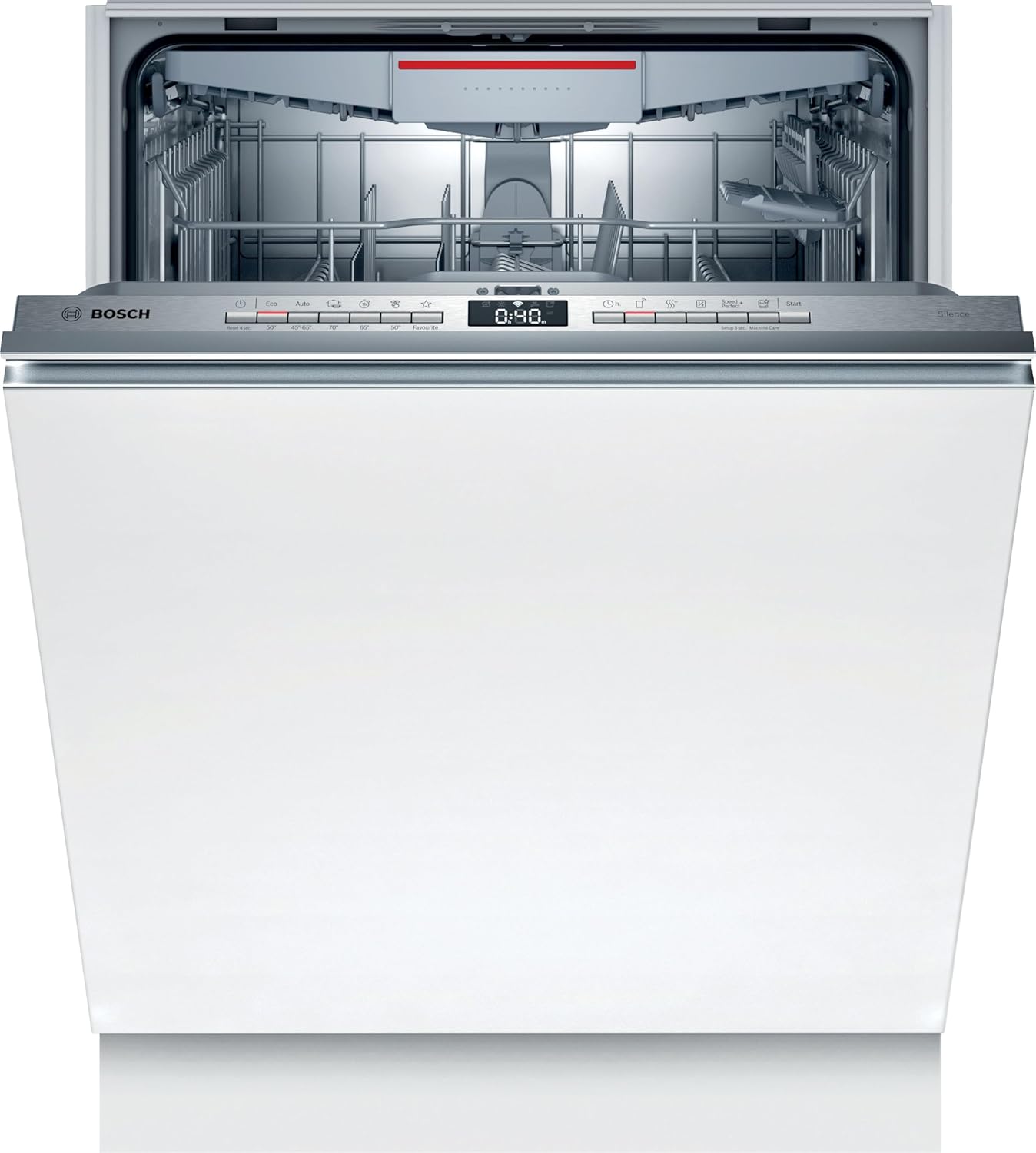Bosch SMV4HVX45E - Série 4, Lave-vaisselle intégrable - 60cm - Home Connect - 13 couverts - Moteur EcoSilence(Blanc/Argent)