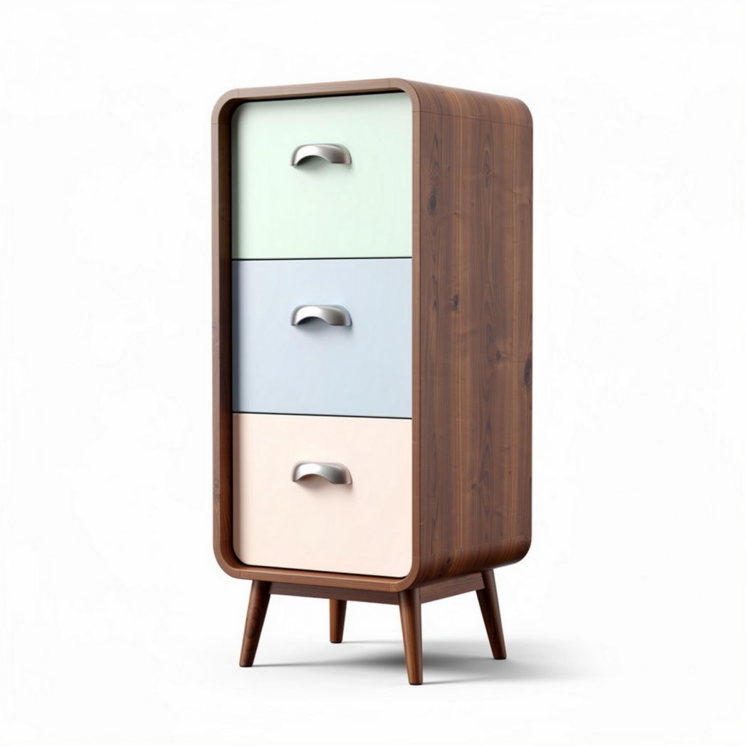 Commode de rangement en bois avec tiroirs colorés - 50 x 30 x 30