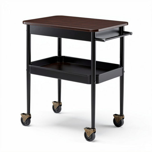 Table de service mobile pour cuisine en métal et bois - 60 x 40 x 70