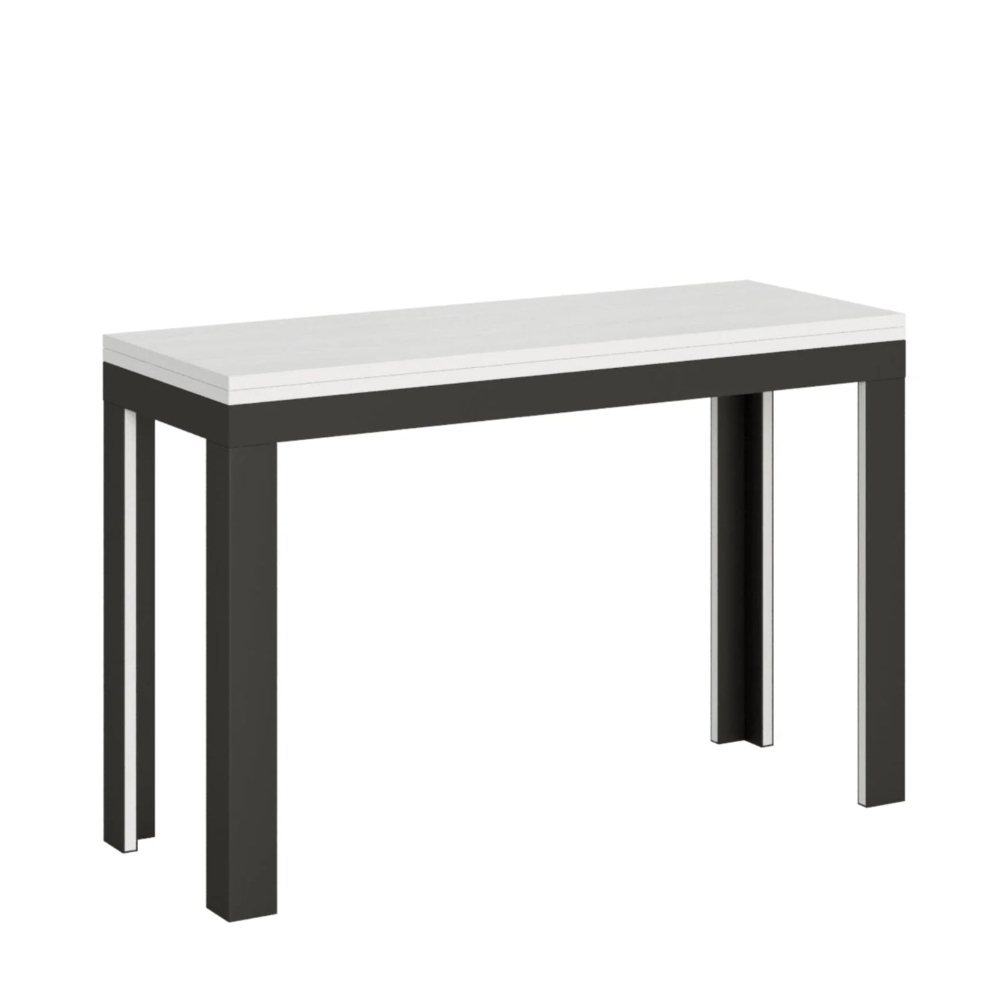 Table extensible en bois Sassari pour salle à manger(Extensible Jusqu'À 180 Cm/Ciment)